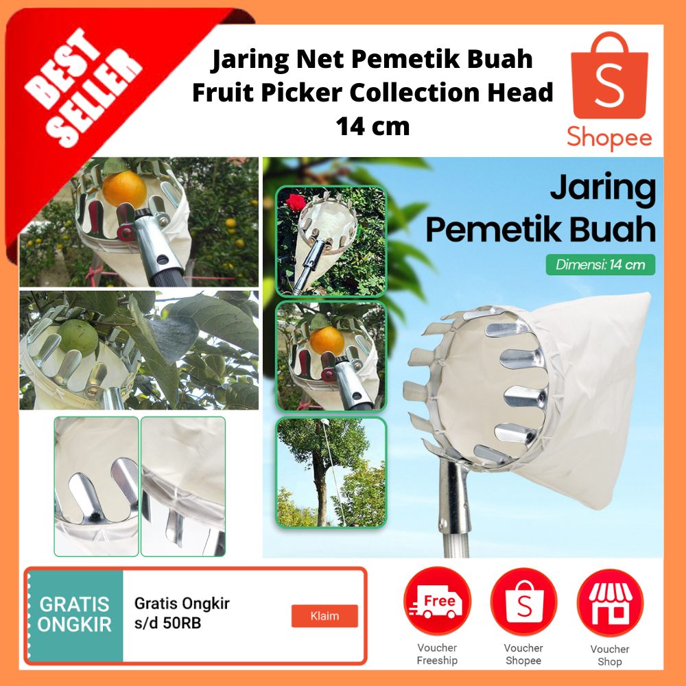 Jual Jaring Net Pemetik Buah Fruit Picker Collection Head 14 cm / Alat ...