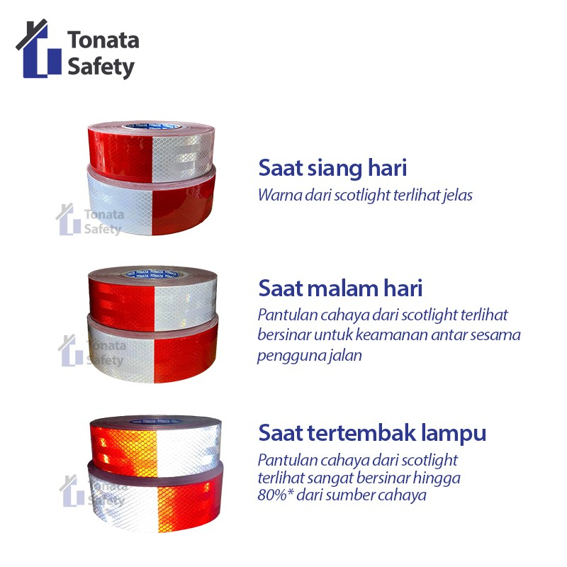 Jual Scotlight / Sticker Pemantul Cahaya Tonata / Merah Putih 60 cm ...