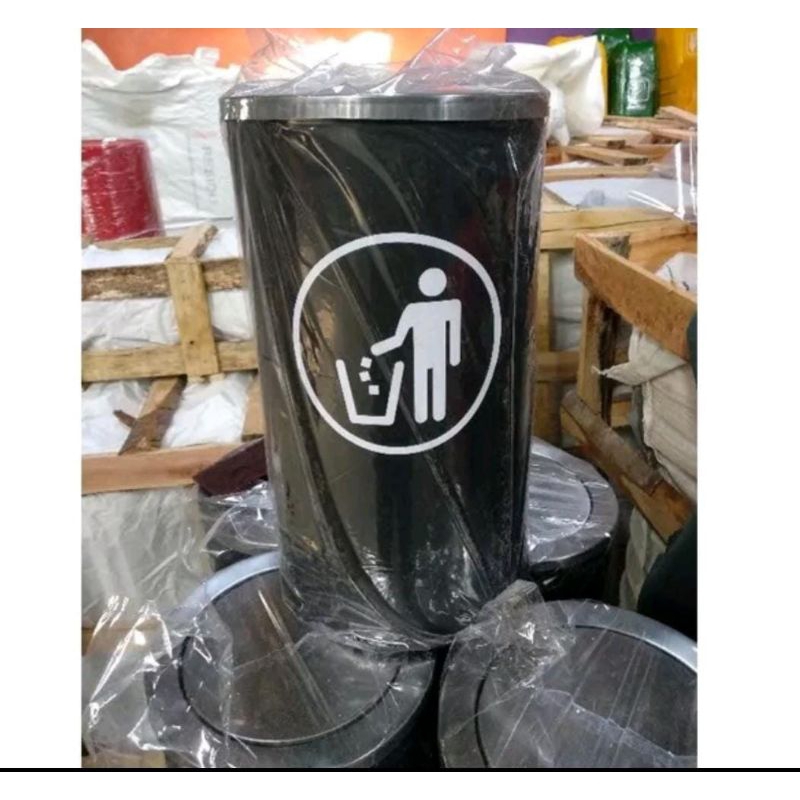 Jual tempat sampah swing coating hitam | Shopee Indonesia