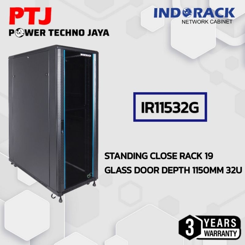 Jual Rak Server INDORACK IR11532G Close Rack Glass Door 32U Depth ...