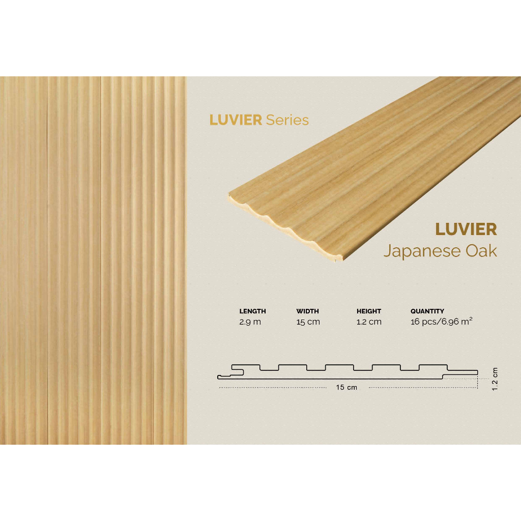 Jual WPC Wood Wall Panel Gaia Luvier Indoor Panjang 2 9m Shopee Indonesia