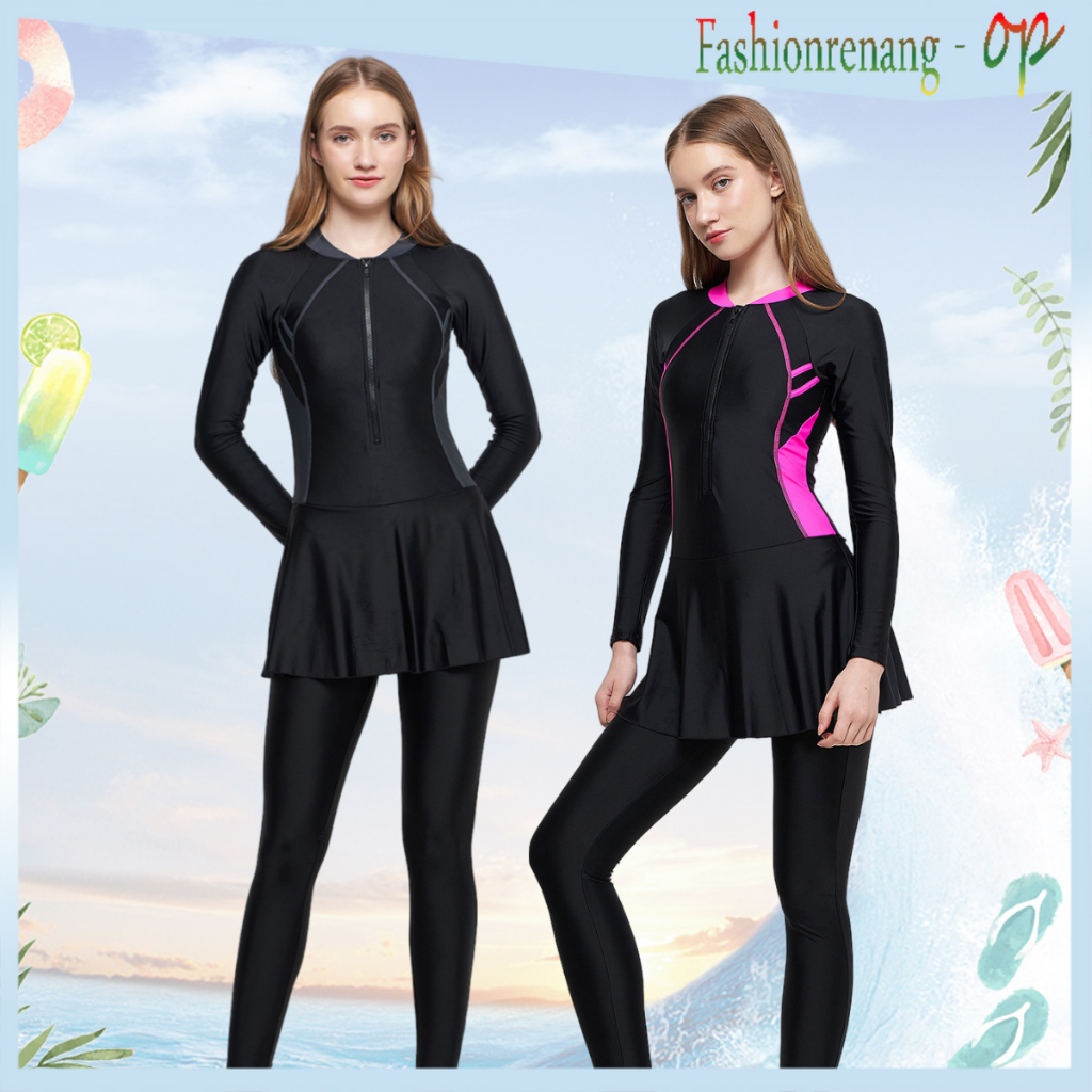 Jual 39080 Baju renang Dewasa muslim/ Baju Renang Rok Dewasa/baju