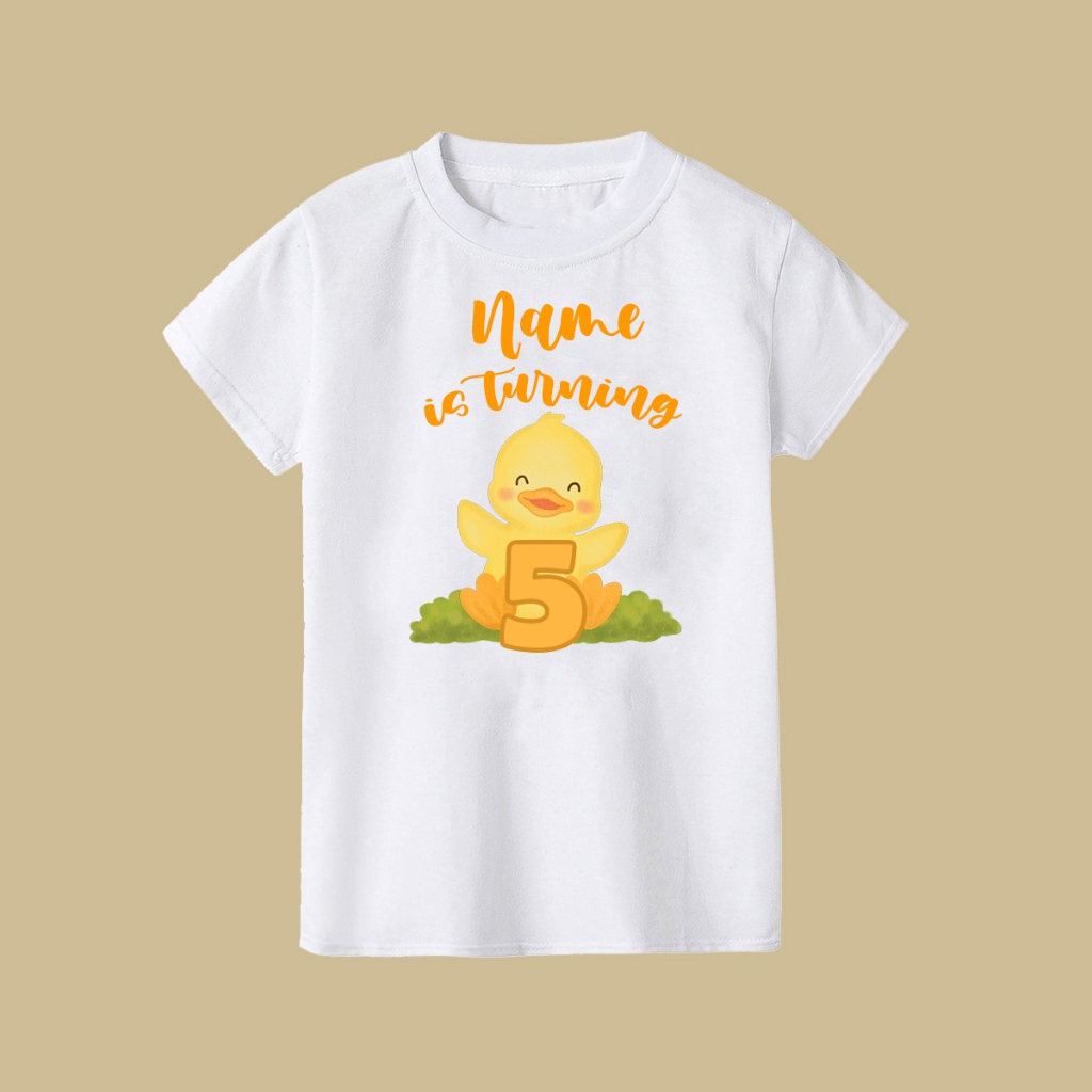 Jual Herlin Collection_Kaos Couple Keluarga Birthday Bebek Kuning Lucu
