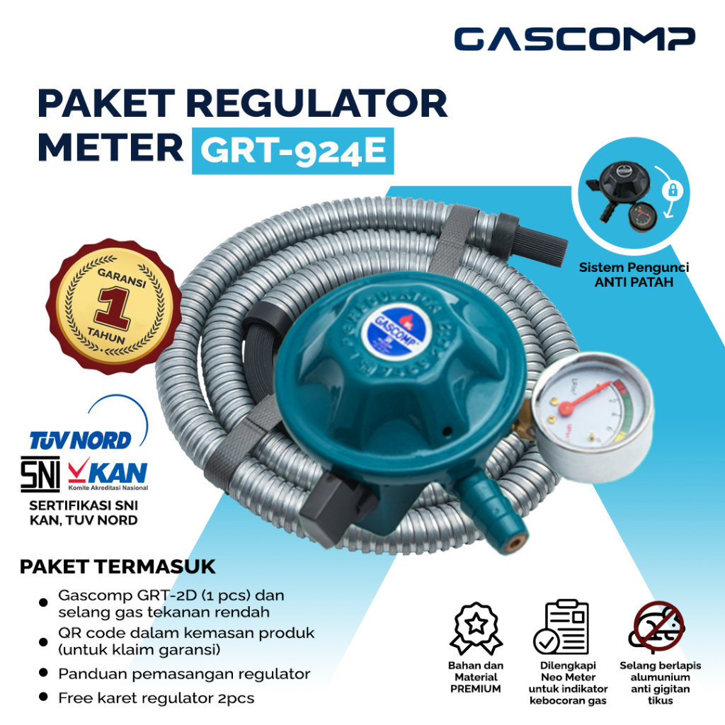 Jual Paket Regulator Meter (GRT924E) Regulator Gas Aman
