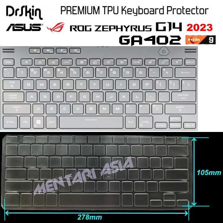 Jual Keyboard Protector Asus Rog Zephyrus G14 Ga402 2022 2023 Drskin Tpu Shopee Indonesia