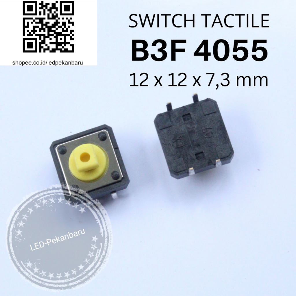 Jual SWITCH PUSH BUTTON B3F 4055 12X12X7,3MM TACHTILE SAKLAR OEM OMRON ...