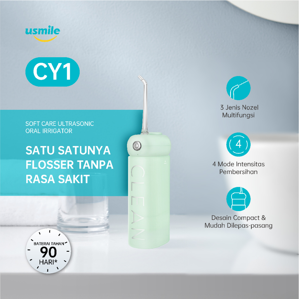 Jual usmile CY1 Soft Clean Water Flosser Ultrasonic Oral Irrigator ...