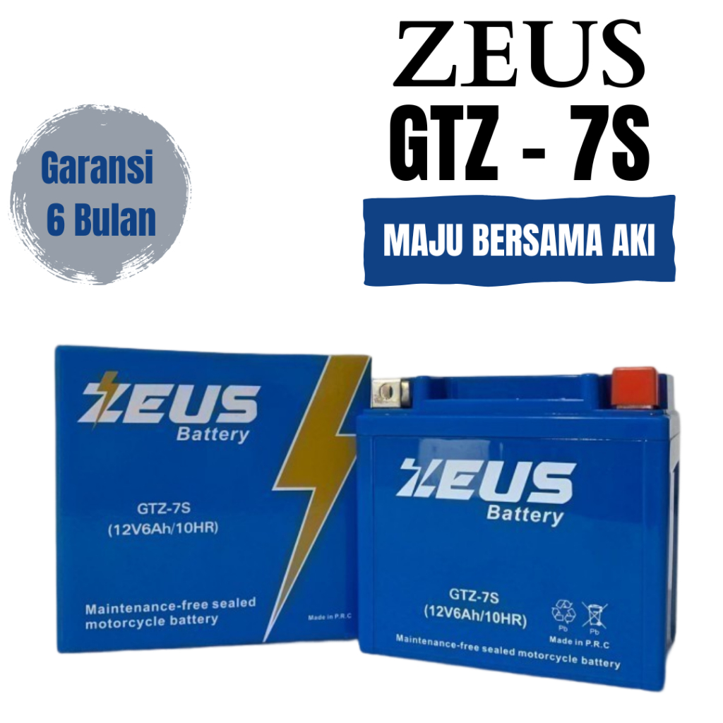 Jual Aki motor Sonic 150r Merek Zeus Battery GTZ7S MF Super Power Aki