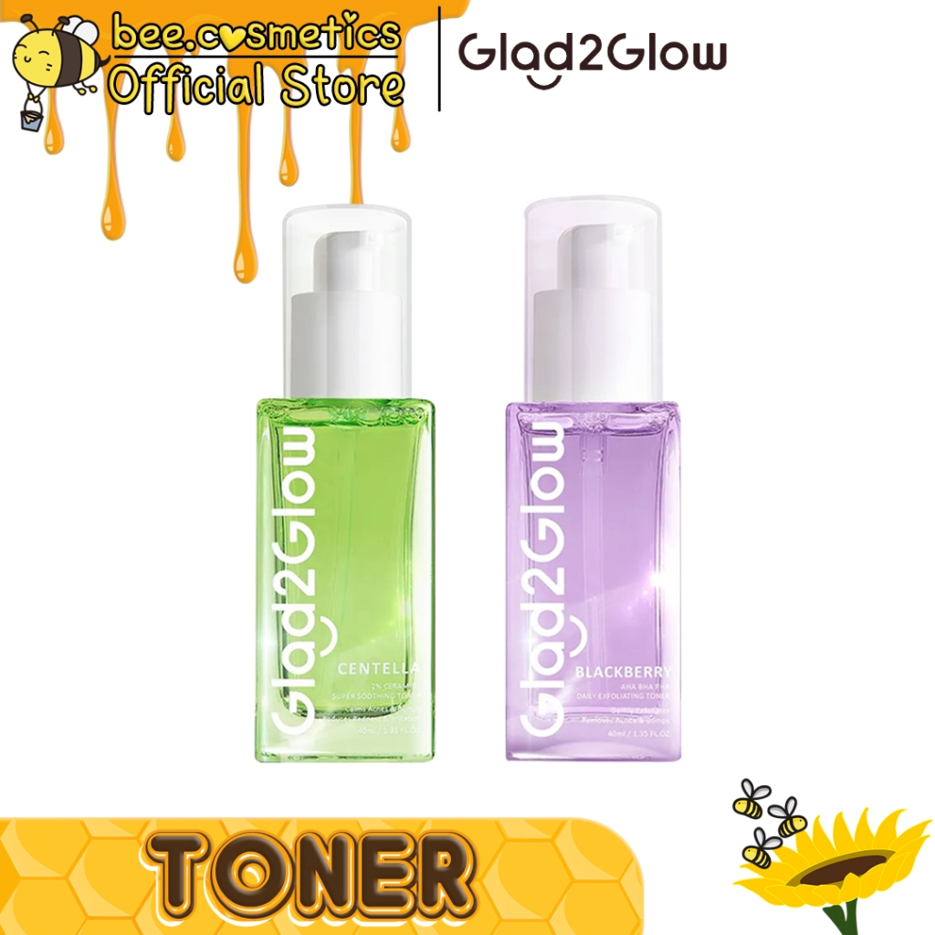 Jual GLAD2GLOW TONER SERIES ( EXFOLIATING AHA BHA / SOOTHING CERAMIDE ...