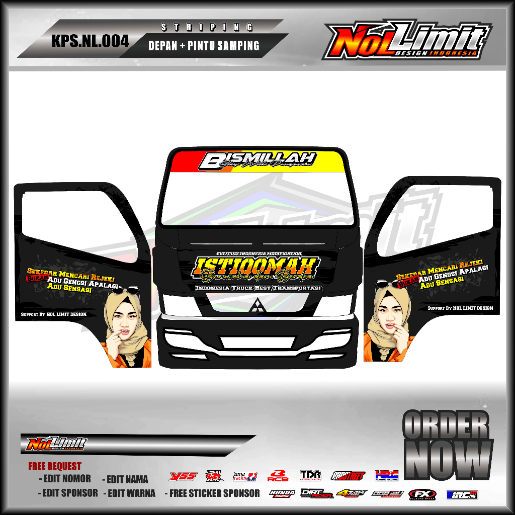 Jual Stiker Decal Kab Depan Pintu Samping Truck Sticker Variasi Kab