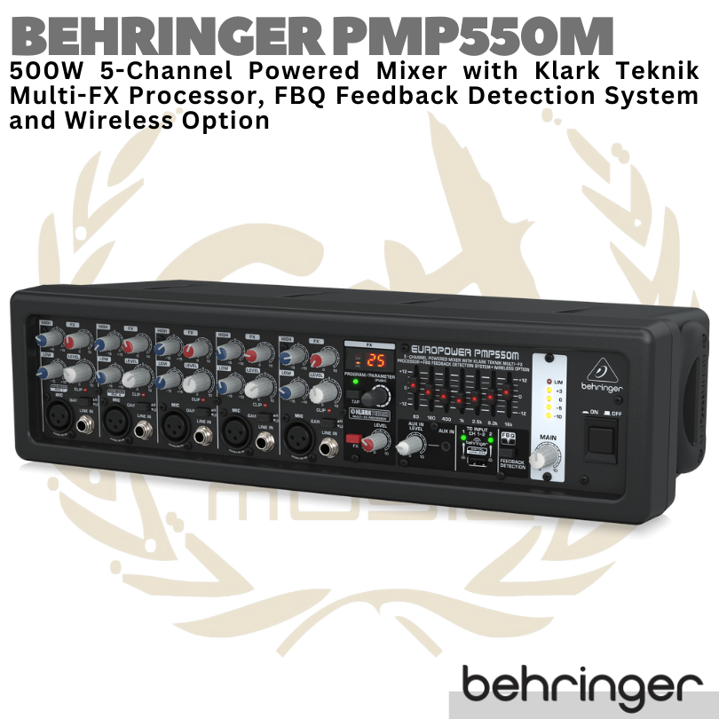 Jual BEHRINGER EUROPOWER PMP550M 5 Channel 500W Powered Audio Mixer