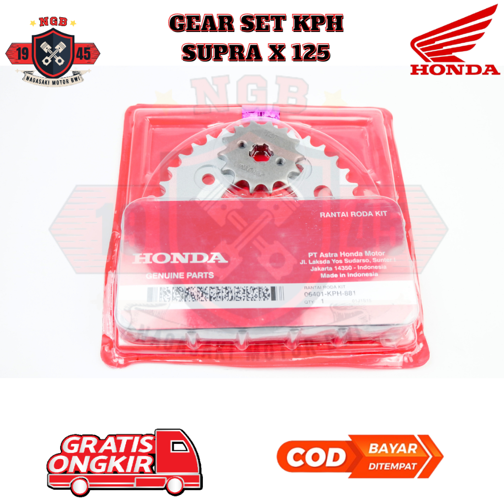 Jual gear set supra x 125 gir set supra x125 rantai motor supra x