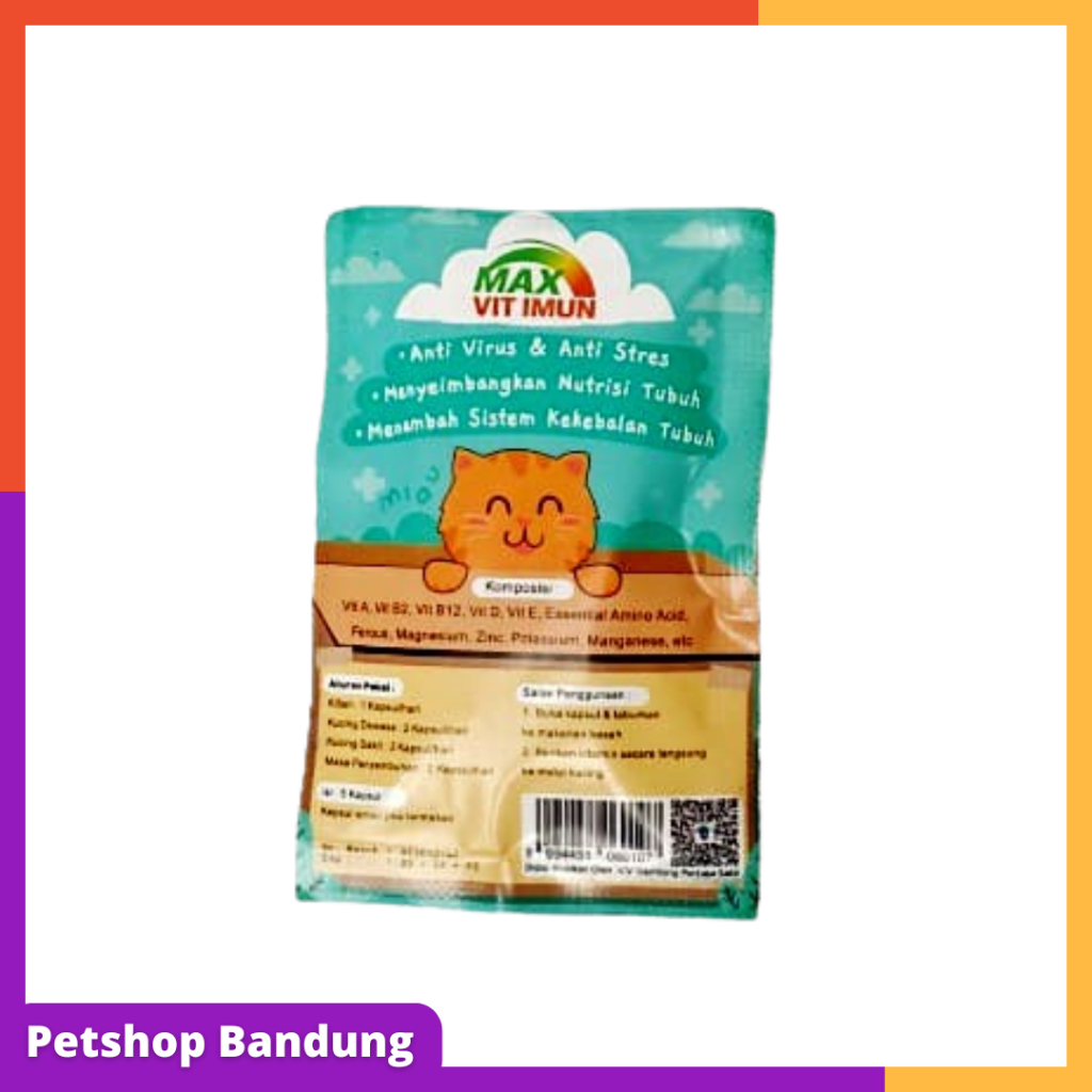 Jual PETSHOP BANDUNG MAX Vitamin Imun Kucing isi 5 Kapsul Murah