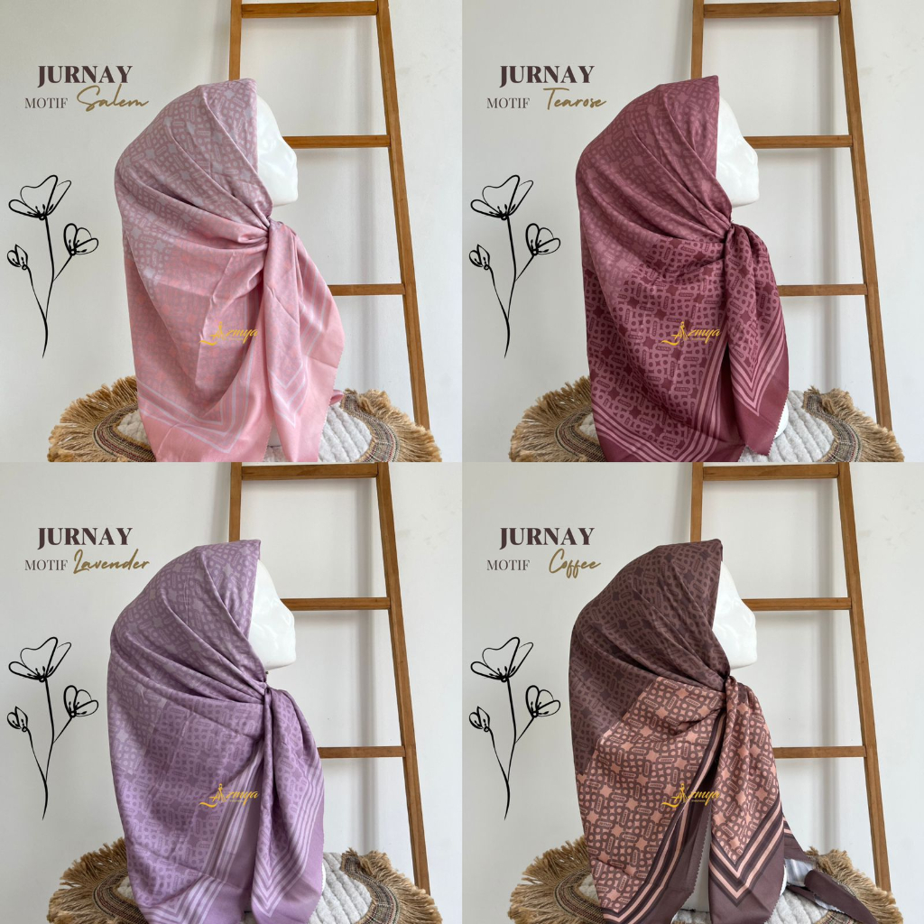 Jual Part Voal Printing Denay Series Jurnay Scarf Kerudung Hijab Segi Empat Voal Motif