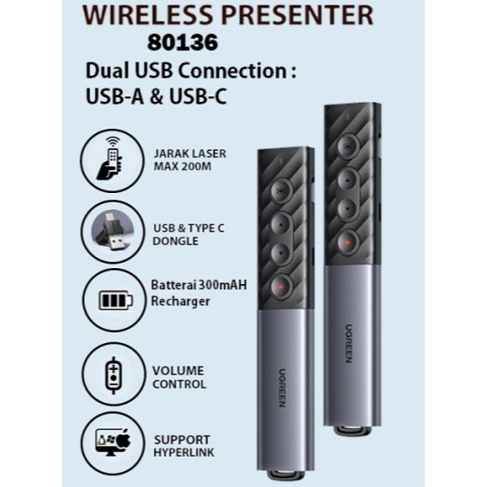 Jual Laser Pointer Remote Control Presenter Wireless Ghz Ugreen