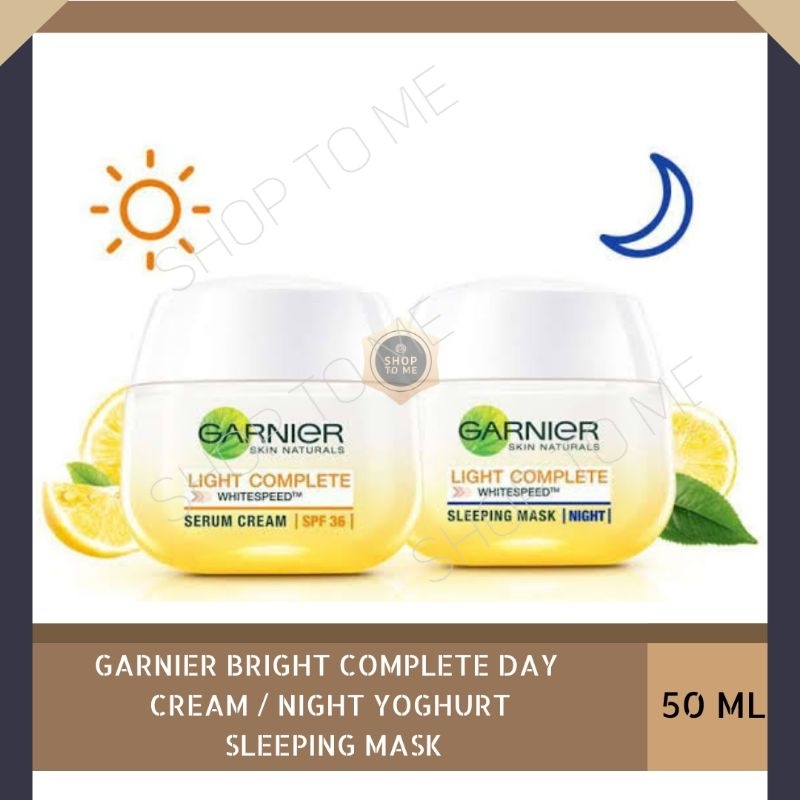 Jual Garnier Bright Complete Day Cream / Night Yoghurt Sleeping Mask 50