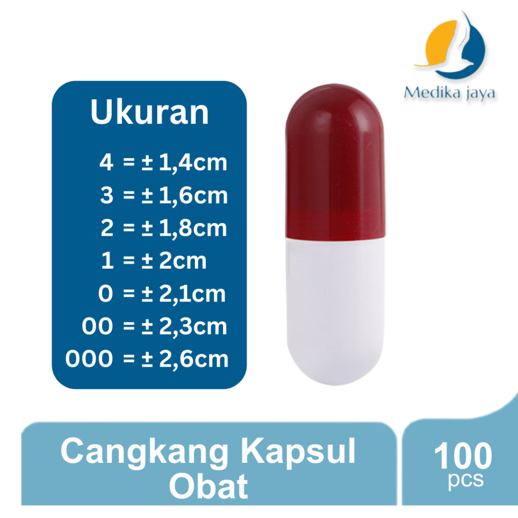Jual Cangkang Kapsul Obat / Tempat Obat Racikan No. 4 / No. 3 / No. 2 ...