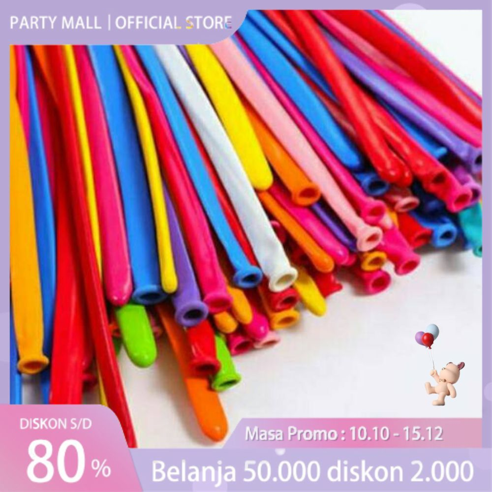 Jual Balon Latex Twist Pentil Doff Balon Panjang Isi 100 Pcs Shopee Indonesia 7832