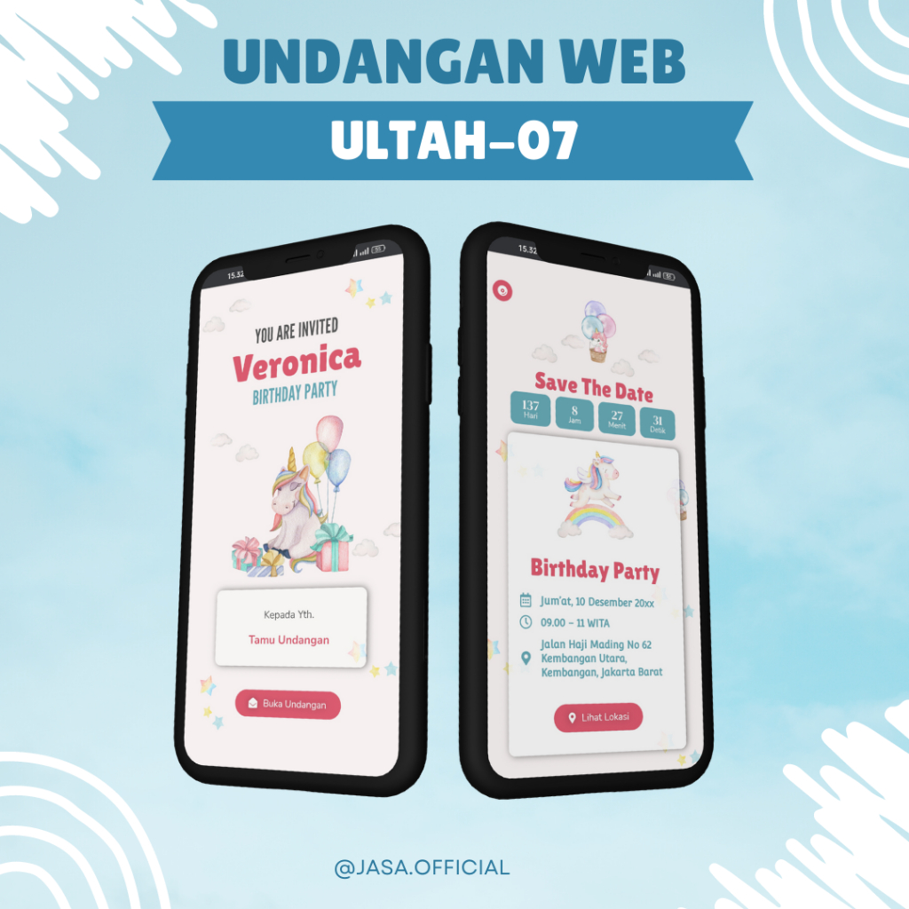 Jual Undangan Digital Link WEB Ulang Tahun / Ultah / Birthday | Shopee ...