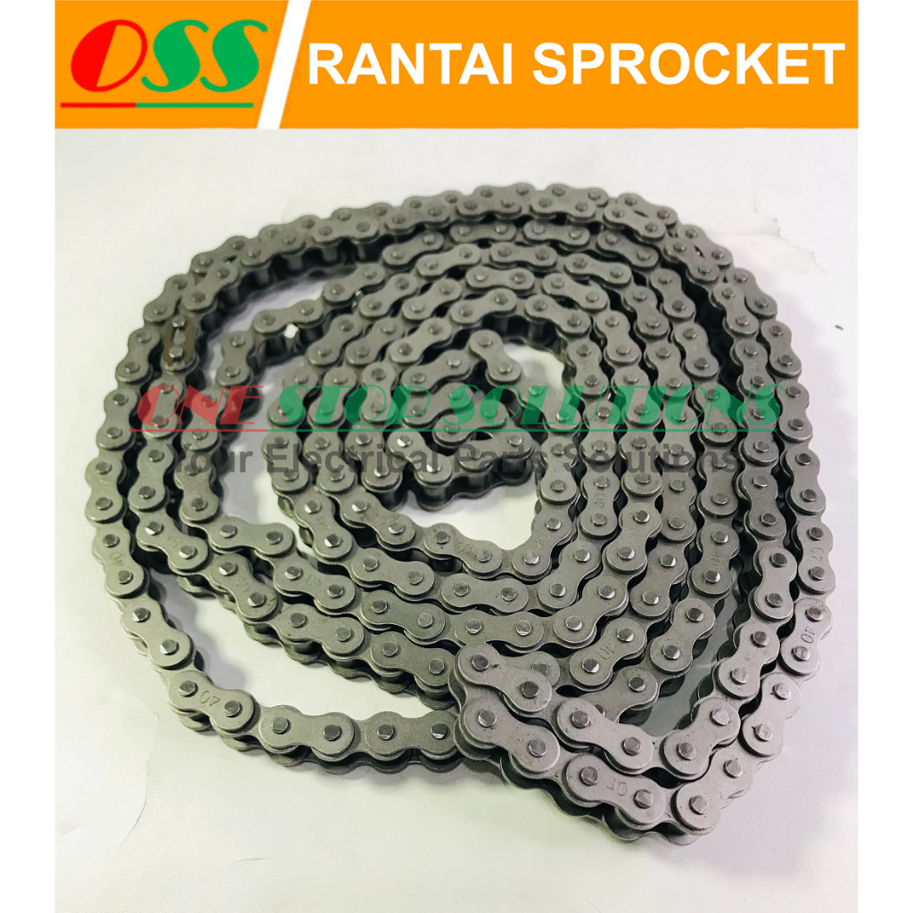 Jual RANTAI SPROCKET RS40-1 / ROLLER CHAIN RS 40 - 1 SINGLE | Shopee ...