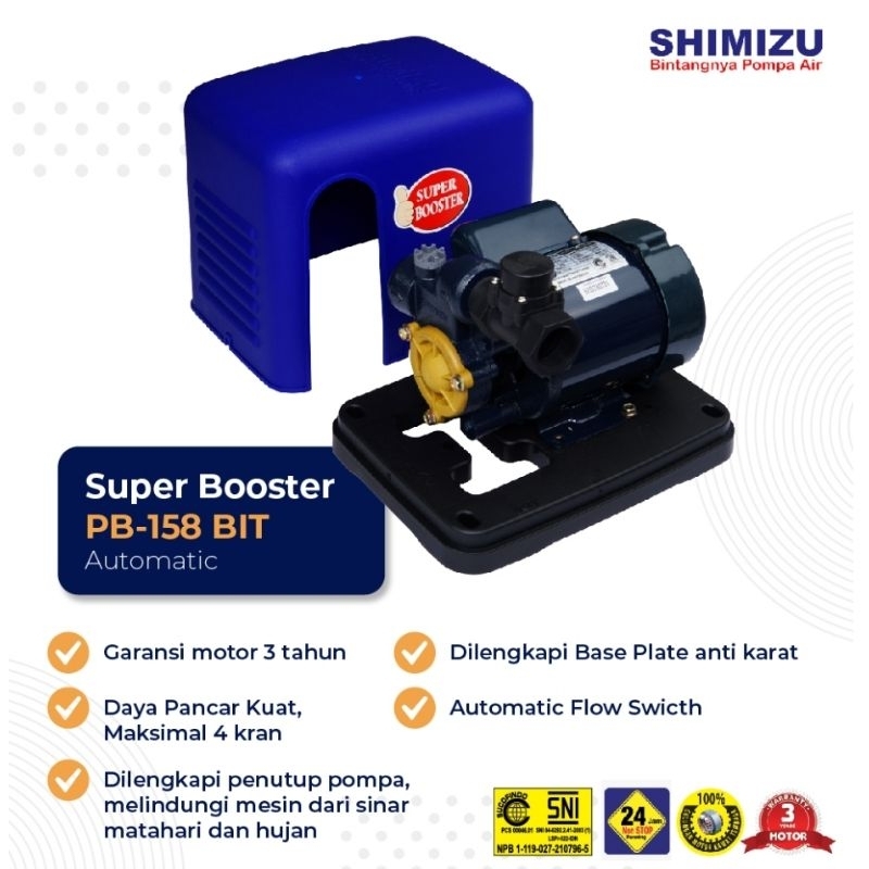 Jual POMPA SHIMIZU AUTOMATIC BOOSTER PUMP PB 158 BIT | Shopee Indonesia