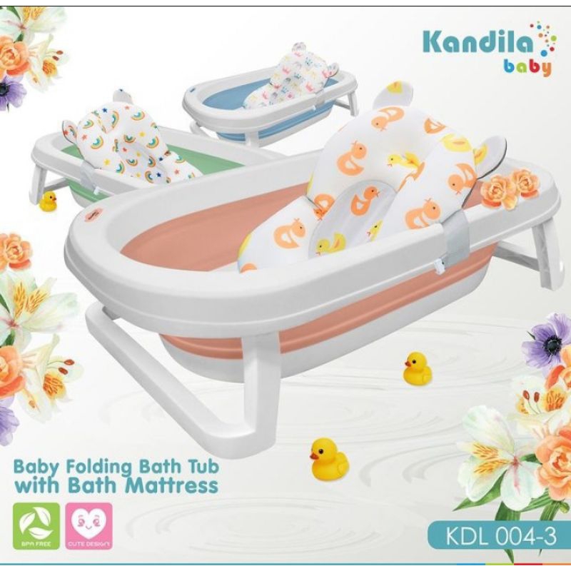 Jual Kandila Baby Folding Bath Tub With Bath Mattress Shopee Indonesia