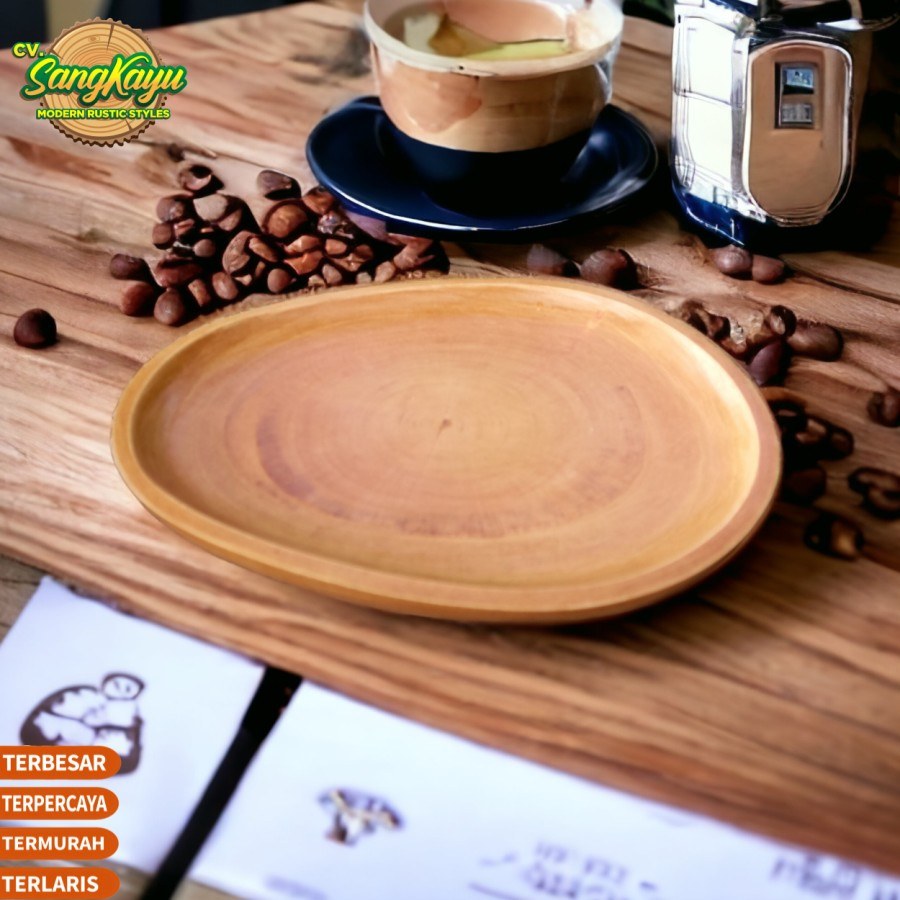 Jual Sangkayu Piring Saji Kayu Oval Wooden Serving Plate Serving Tray