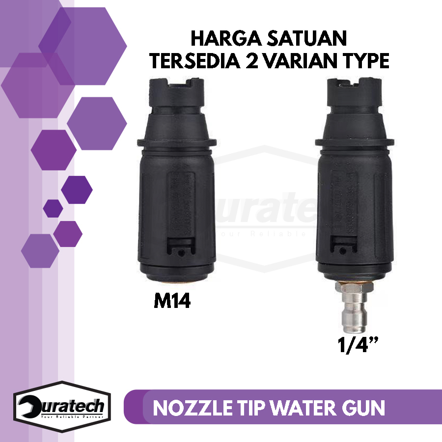 Jual Nozzle Spray Gun Adjustable Washer Tip M14 1/4 Kepala Gun Jet ...