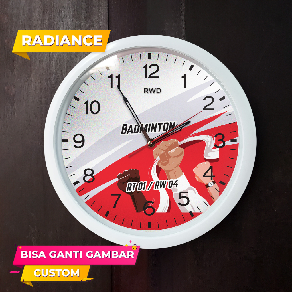 Jual Jam dinding hadiah juara lomba agustusan 32cm bisa custom kenang