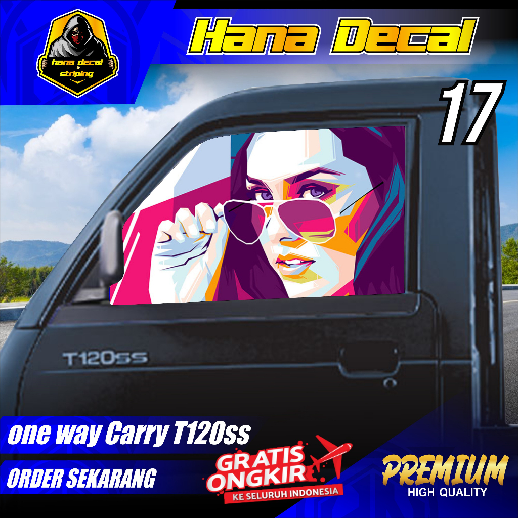 Jual STIKER ONE WAY MOBIL CARRY T120ss pick up HANA KODE 17 | Shopee ...