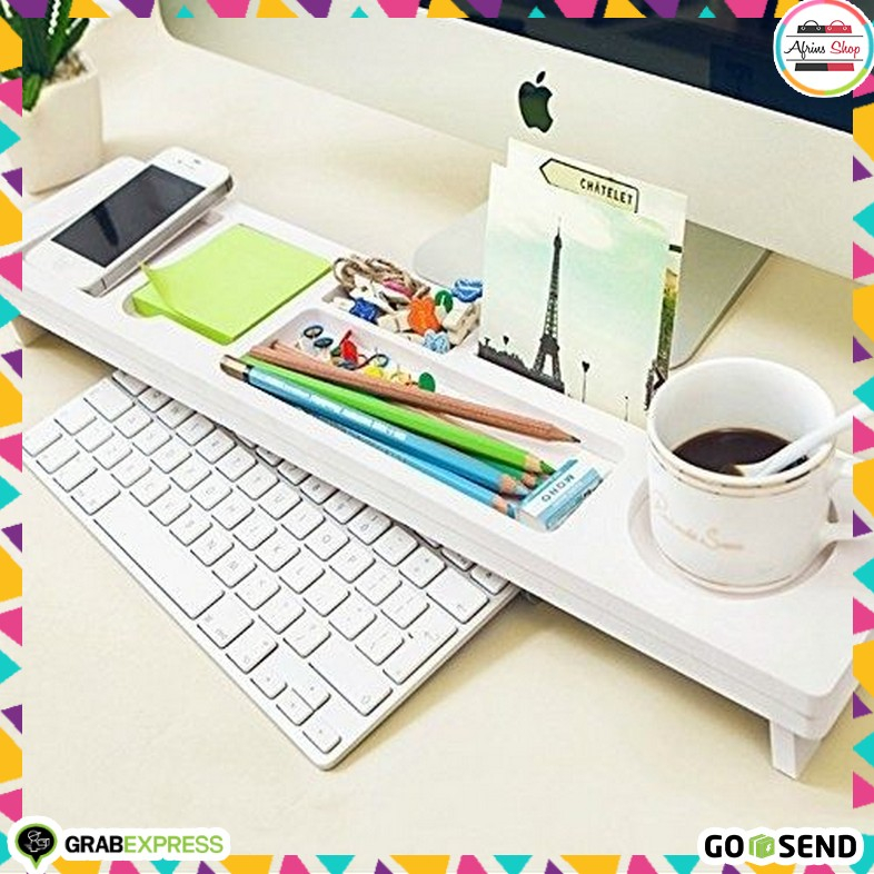 Jual Meja Monitor Mini Rak Keyboard Desktop Multifungsi 58 x 14 x 5 cm ...