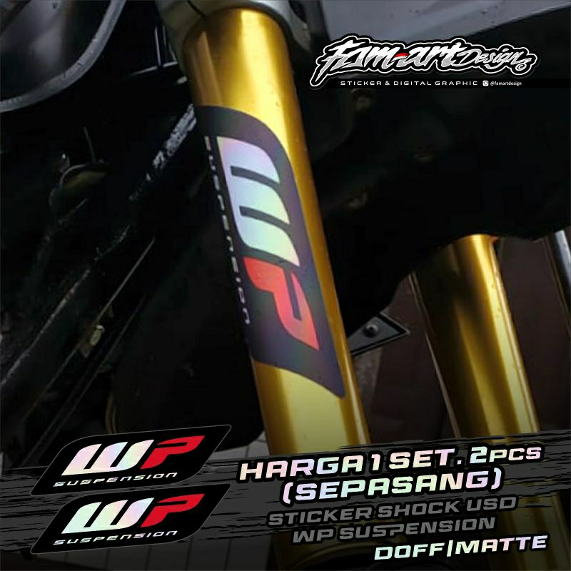 Jual Sticker Shock USD WP SUSPENSION Motif Hologram Doff, size 19x5cm ...