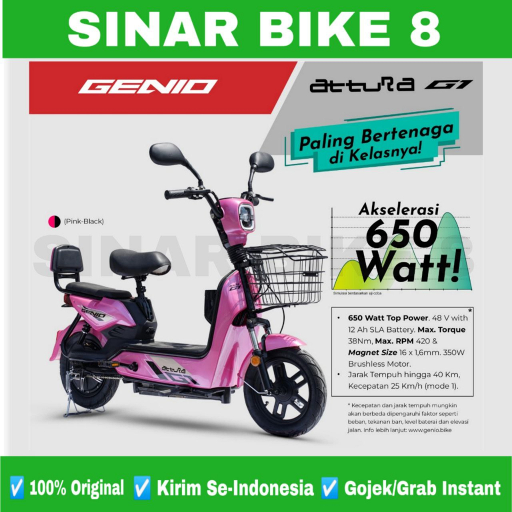 Jual Sepeda Listrik GENIO ATTURA G1 BY UNITED 350 Watt Electric Bike