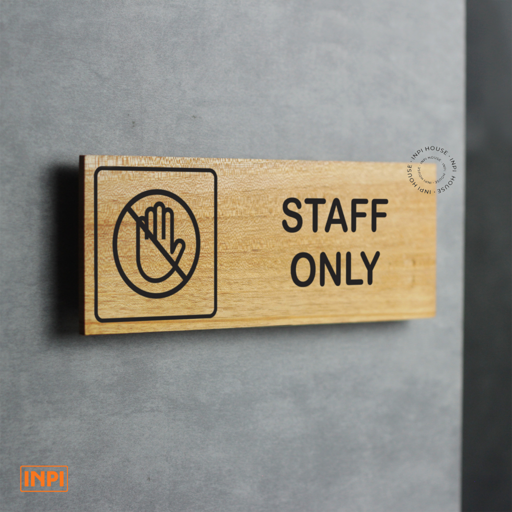 Jual Inpi Sign Kayu Mahoni Sticker Staff Only Shopee Indonesia