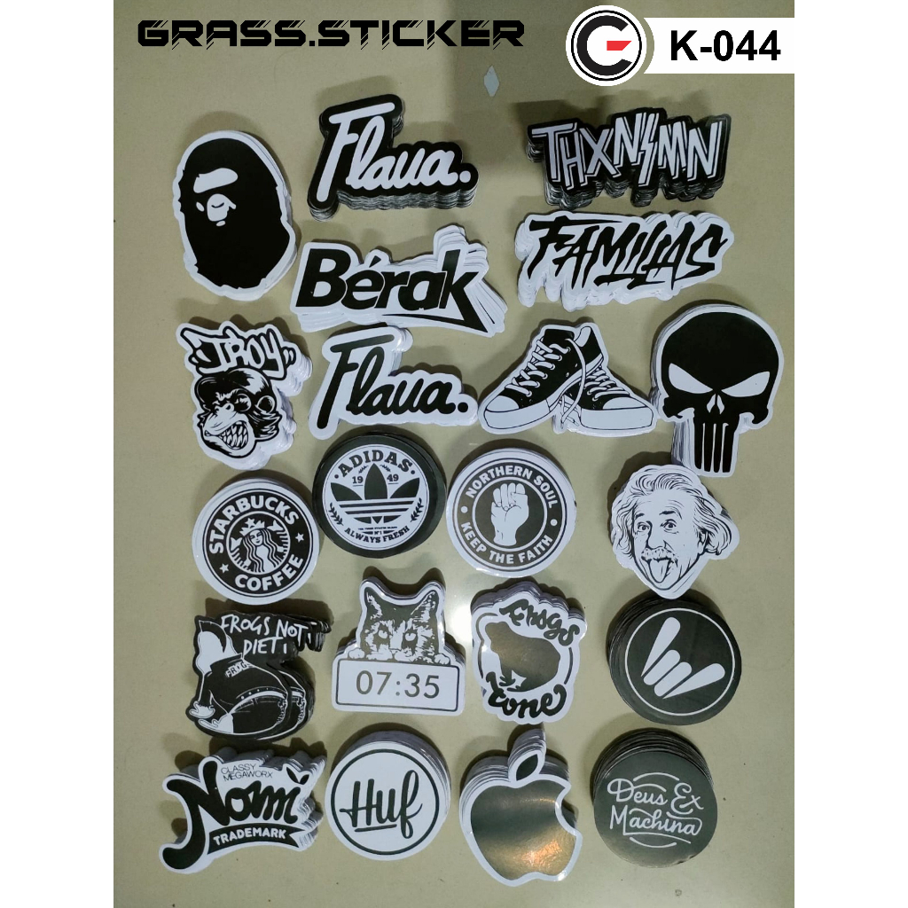 Jual 21 pcs STIKER PACK/ ISI SERI, STICKER helm, STIKER HITAM PUTIH ...