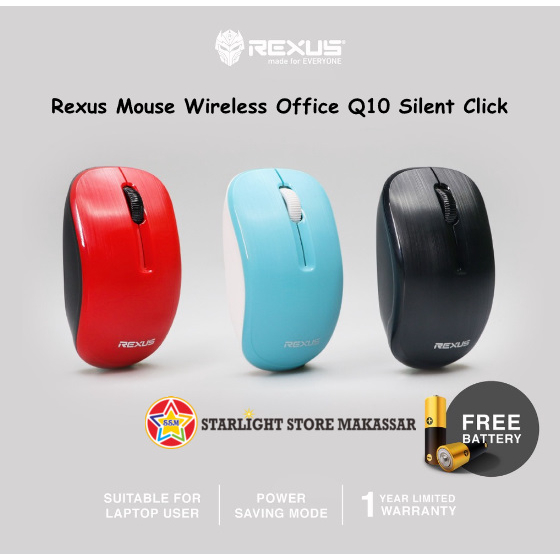 Jual Rexus Mouse Wireless Office Q10 Silent Click | Shopee Indonesia