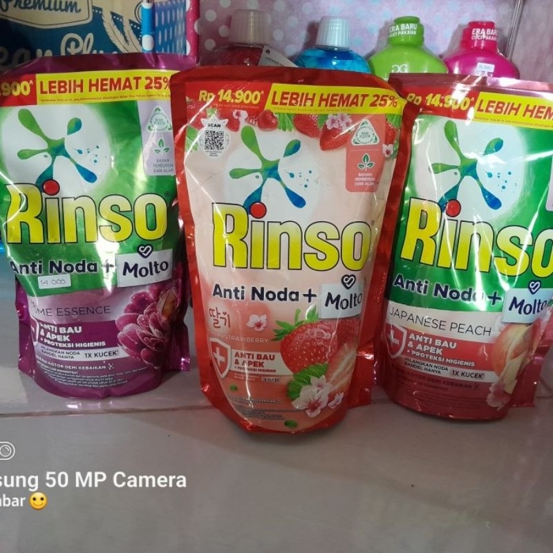 Jual Rinso Anti Noda+Molto Deterjen cair 510ml all varian | Shopee ...