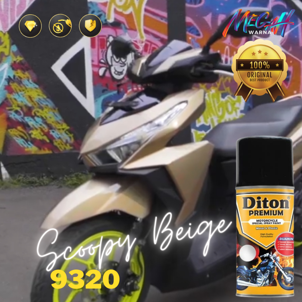 Jual Cat semprot pylox/pilok Diton Premium Beige Cream Honda Scoopy ...