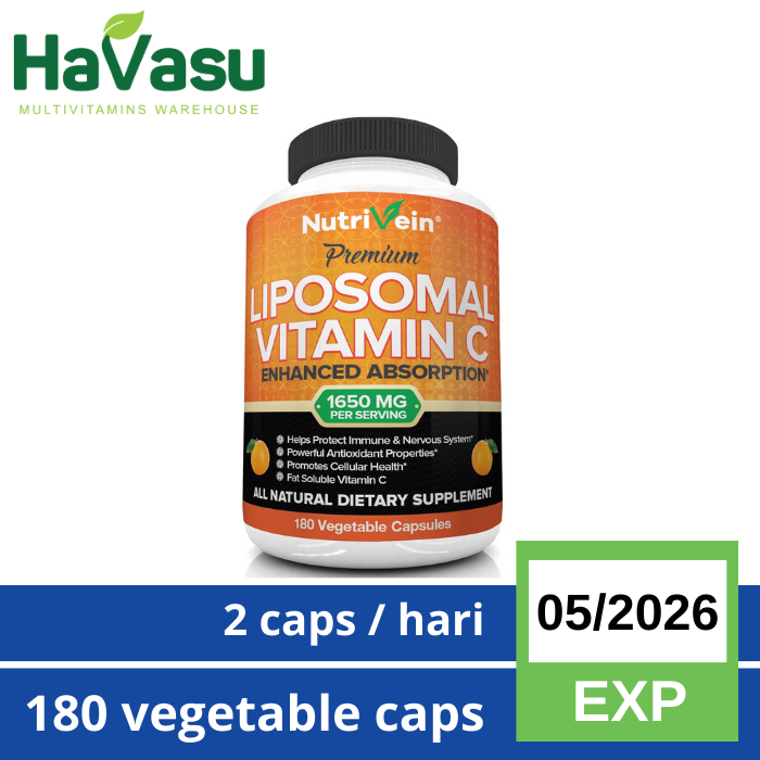 Jual Nutrivein Vitamin C Liposomal 1650mg 180 Caps High Absorption