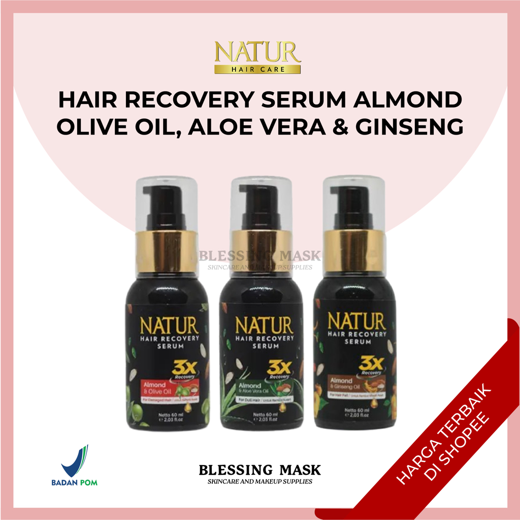 Jual Natur Hair Recovery Serum Almond & Aloe Vera Oil Almond & Olive