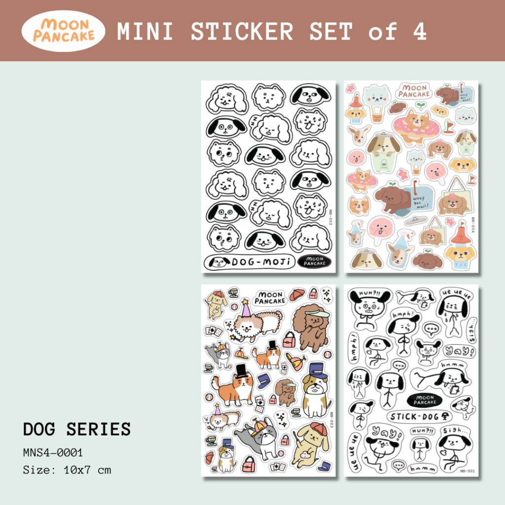 Jual Moon Pancake Mini Sticker Bundle - Dog Series | Shopee Indonesia
