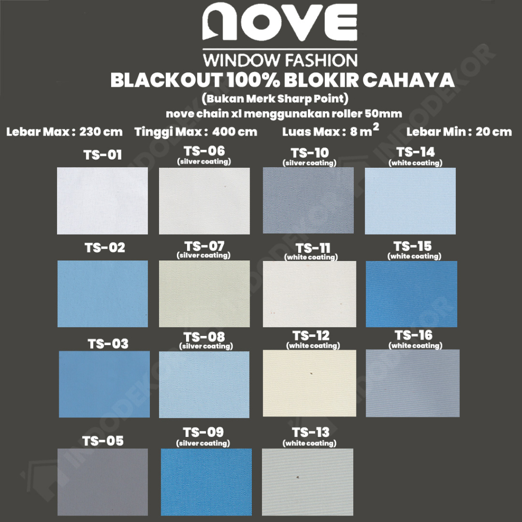 Jual Roller Blind Dimout Blackout Sharp Point Tirai Gorden Korden Hordeng Jendela Gulung