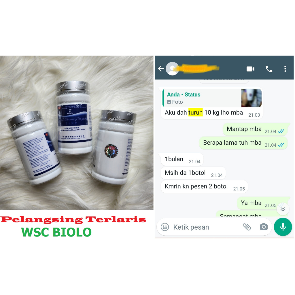 Jual COD Instan TERLARIS Pelangsing WSC BIOLO ORIGINAL 100% Import ...