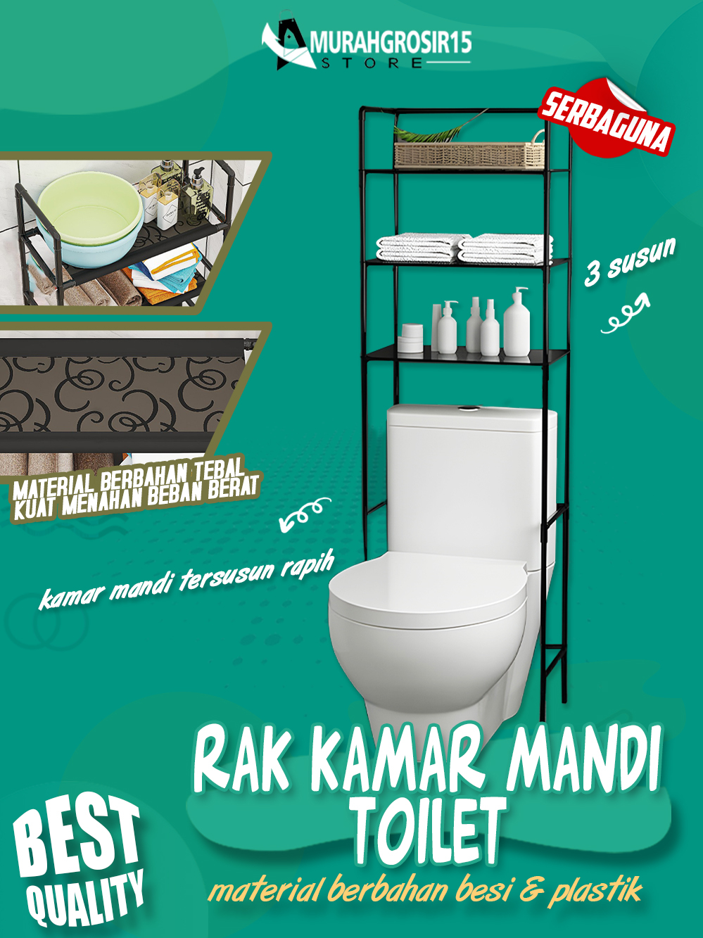 Jual GE-9 Rak Toilet WC Rak Kamar Mandi Serbaguna Rak Sabun | Shopee ...