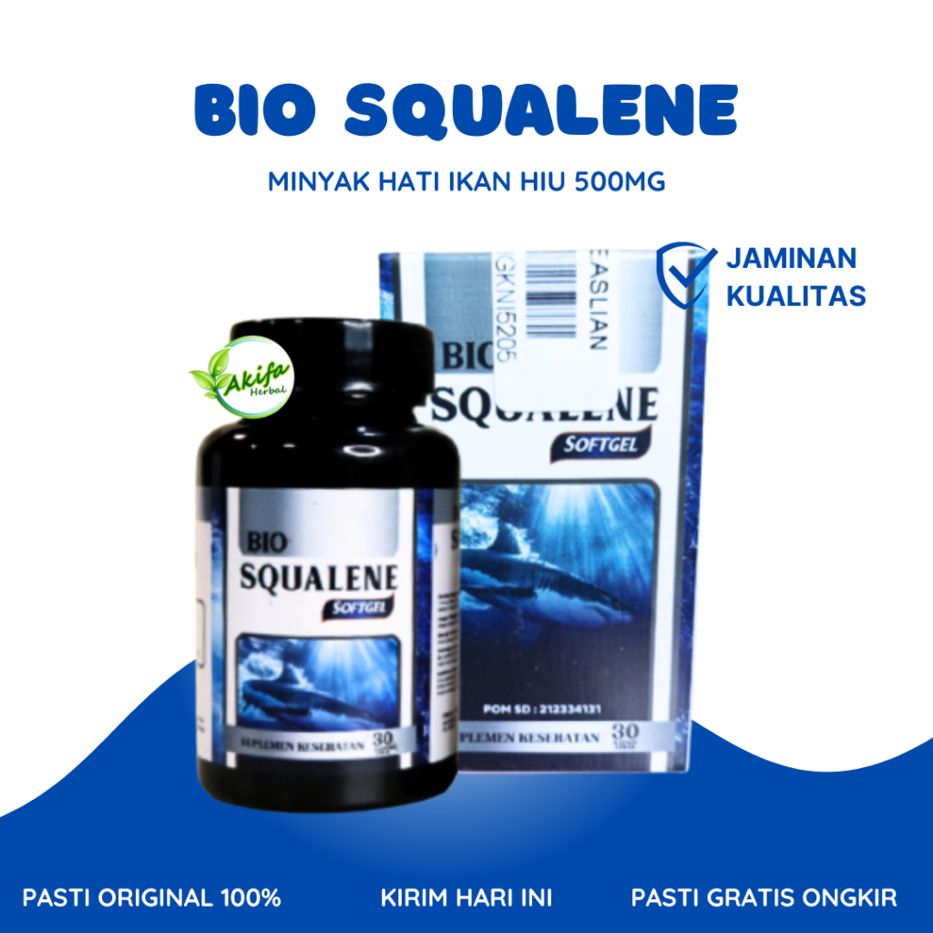 Jual Bio Squalene Original 30 Softgel Fish Oil Omega 3 Minyak Hati Ikan