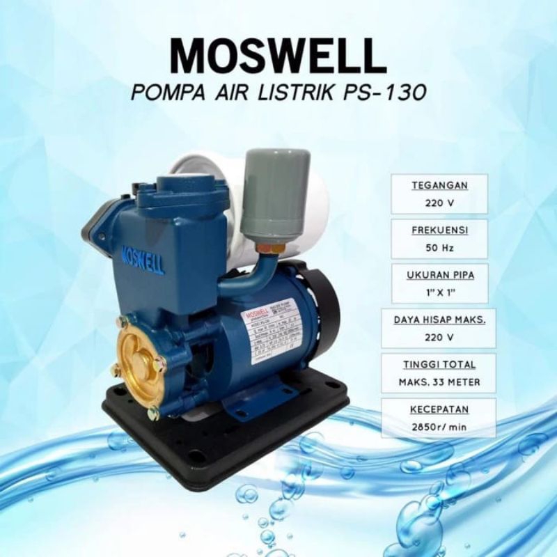 Jual Mesin air otomatis Moswell PS-130/Pompa air listrik otomatis ...
