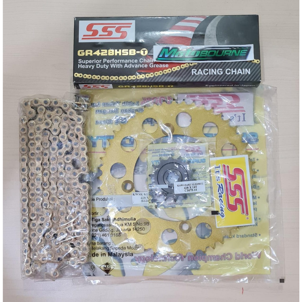 Jual Gear Ger Set Sss Gold Klx 150 Series Ukr 49 14 Plus Rantai Sss 428