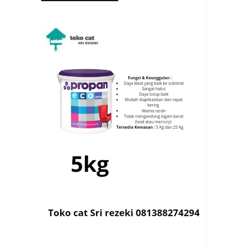 Jual Cat Tembok Propan Eco Emulsion Dinding Dan Plapon Kg Shopee