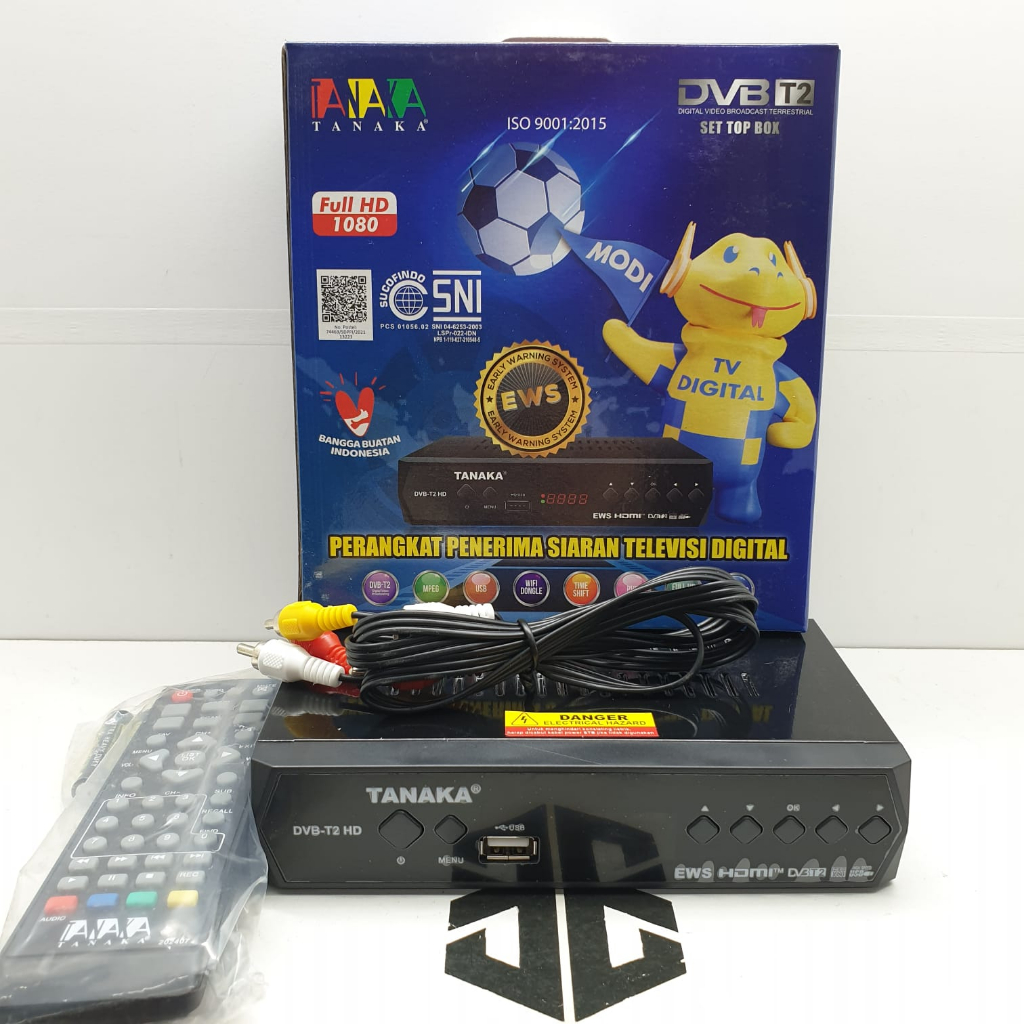 Jual SET TOP BOX TANAKA STB ANTENA TV DIGITAL DVB T2 REMOTE FULL HD SNI ...