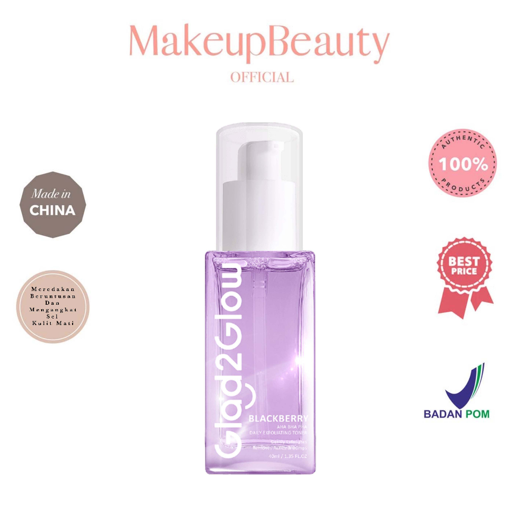 Jual GLAD2GLOW Blackberry AHA BHA PHA Daily Exfoliating Toner 40ml ...